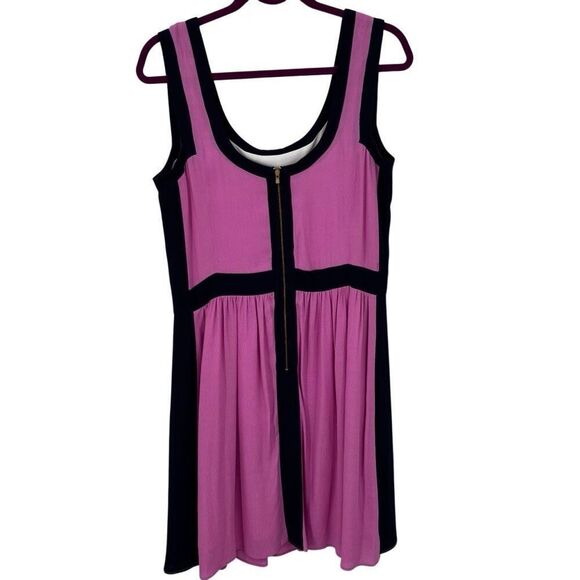 LILLY PULITZER Irene Pink/Navy Trim Crepe Scoop Neck Tank Dress - Picture 7 of 11